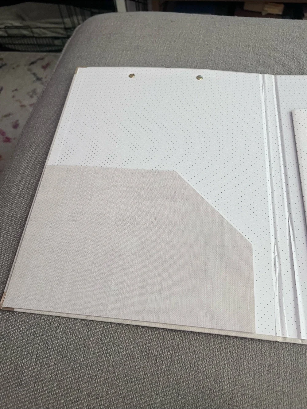 Light Gray Sugar Paper Clipboard with Elegant Gold Low-Profile Metal Clip